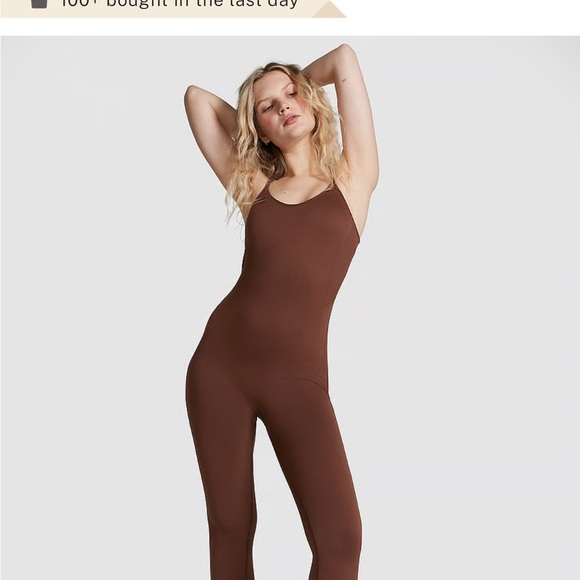 VICTORIA’S SECRET PINK THE WAVE SOFT SEAMLESS ONESIE - NAVY - Picture 2 of 2